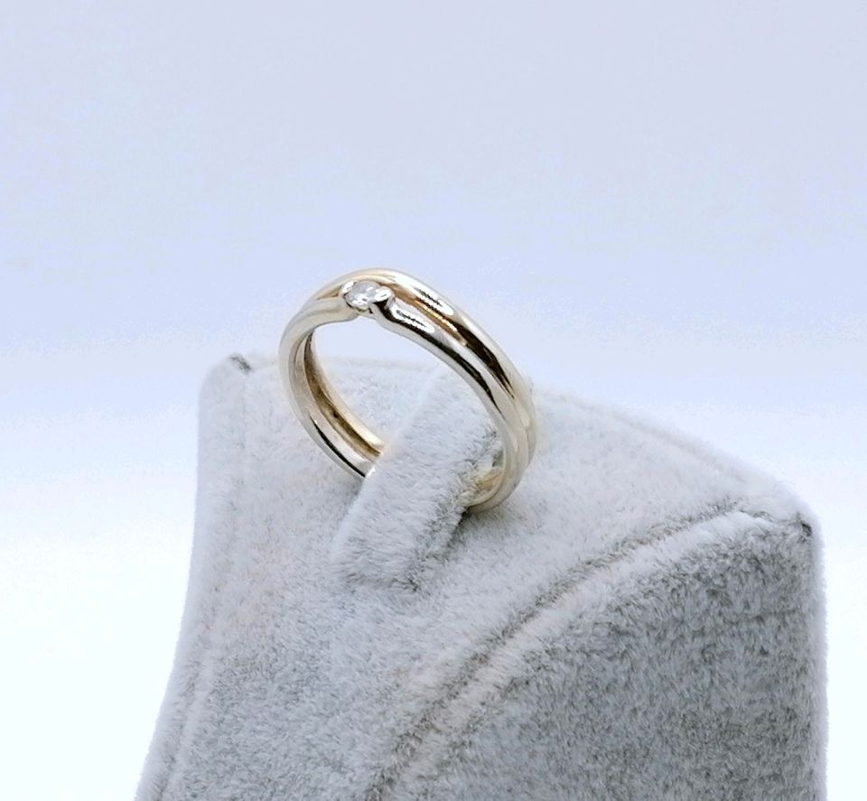 Ring Gold 585er Bicolor mit Zirkonia