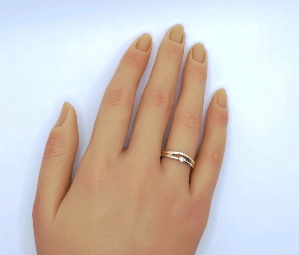 Ring Gold 585er Bicolor mit Zirkonia