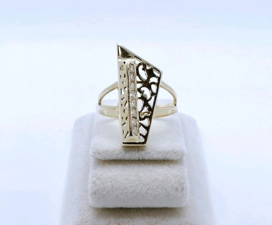 Ring Gold 585er prunkvoll mit Zirkonia Gr. 58