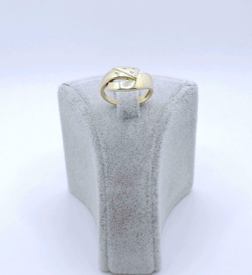 Ring Gold 585er mit Diamantsplitter Gr. 52