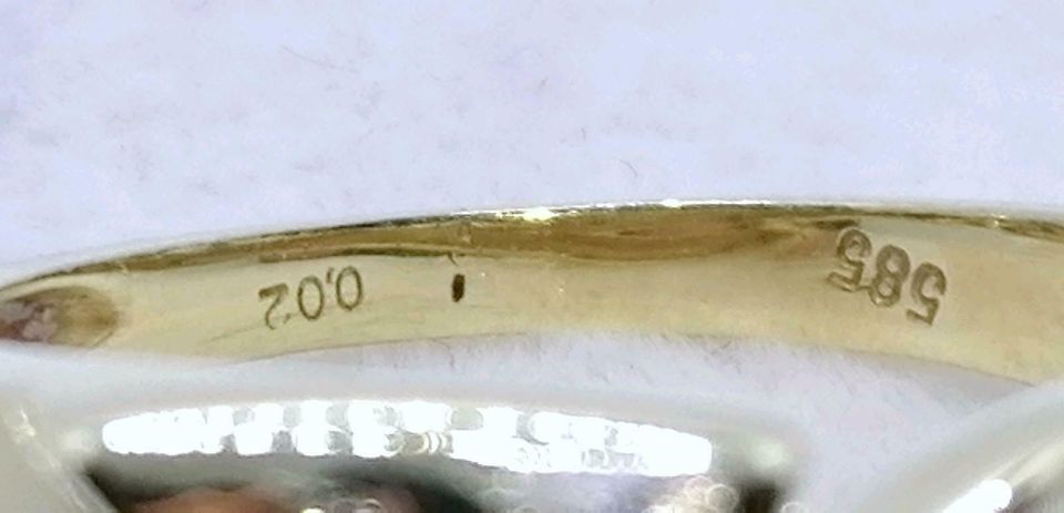 Ring Gold 585er mit Diamantsplitter Gr. 52