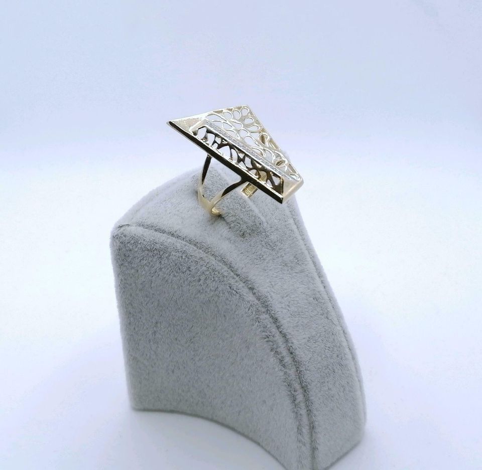 Ring Gold 585er prunkvoll mit Zirkonia Gr. 59