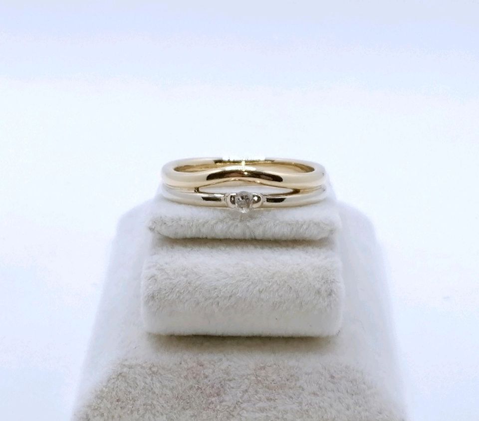 Ring Gold 585er Bicolor mit Zirkonia