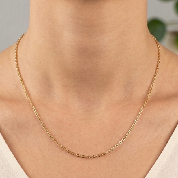 Gelbgold Ankerkette, 333er 8 Karat Halskette Goldkette