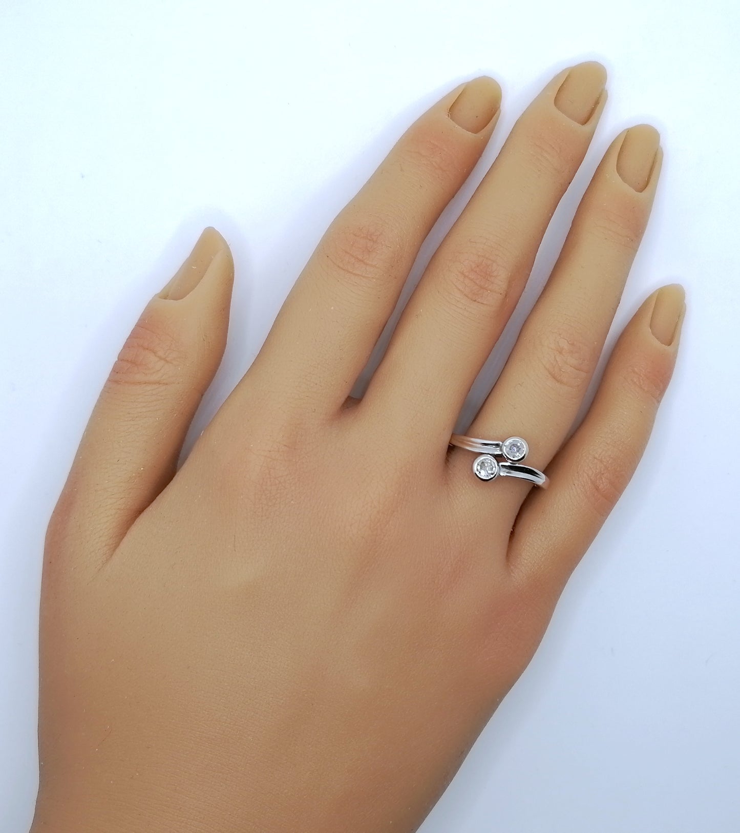 Artdeco um 1930 Damenring Weißgold mit Brillanten Gr. 58