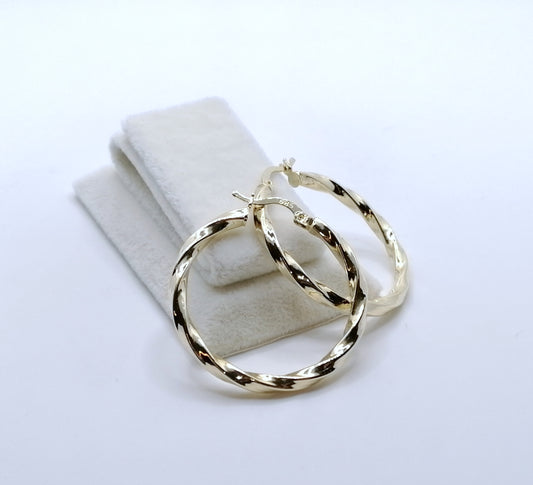 Creolen Gold 585er Gelbgold Ohrringe