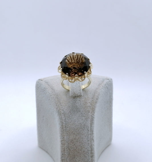 Ring Gold 585er mit Rauchquarz Gr. 56