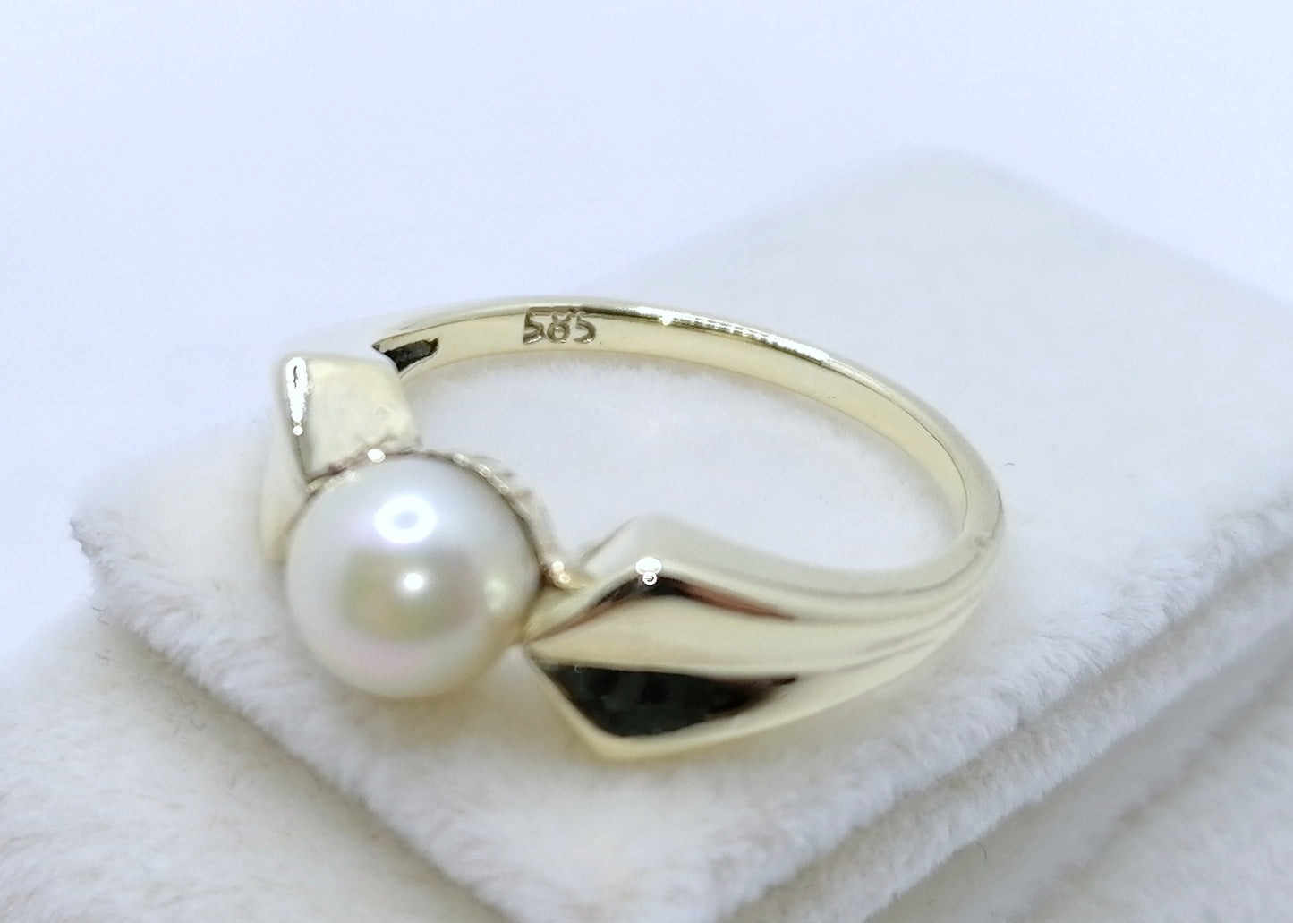 Ring Gold 585er Perlenring Damenring Gr. 53