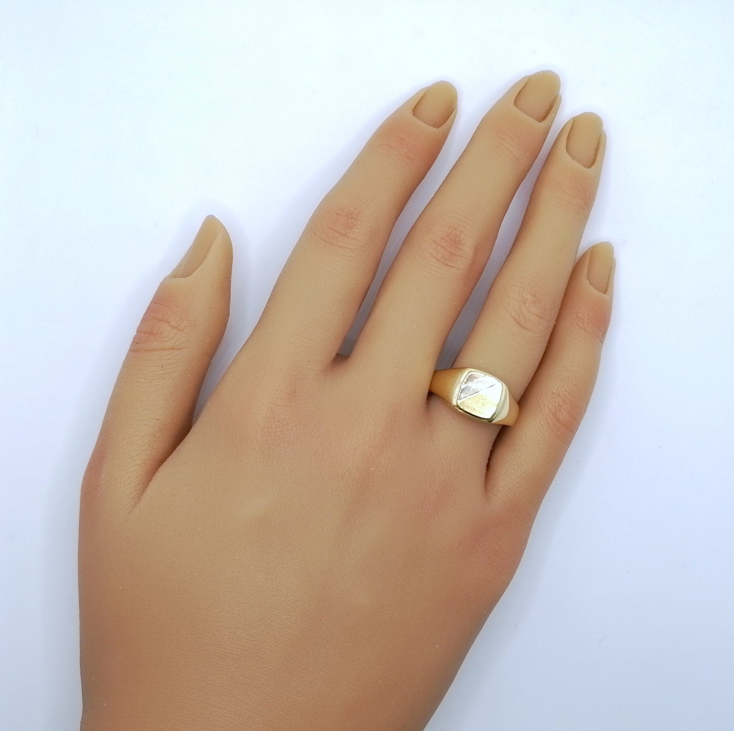 Ring Gold 750er Siegelring tricolor Gr. 58