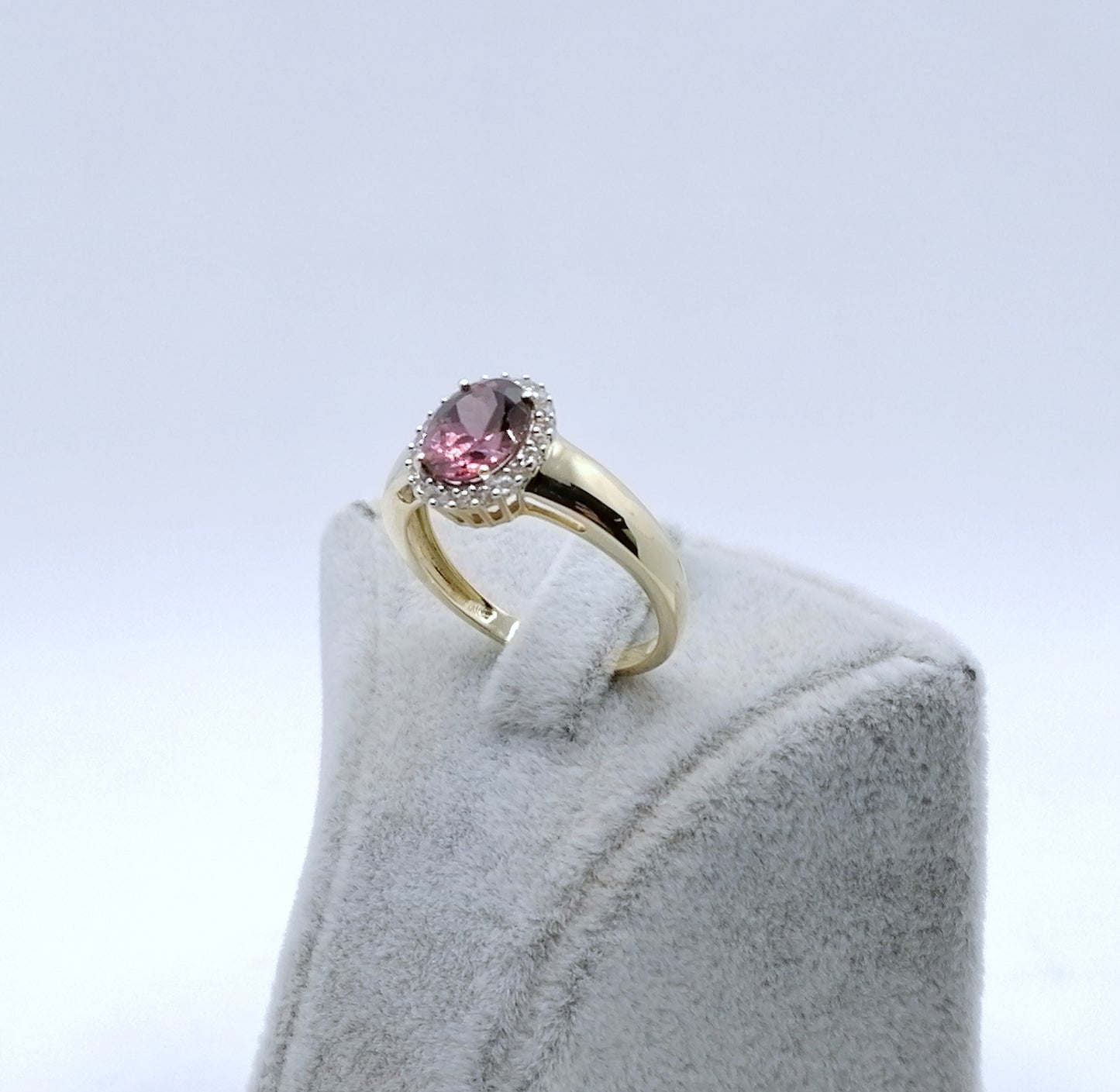 Ring Gold 585er mit Tourmalin Edelstein und Zirkonen Gr. 60