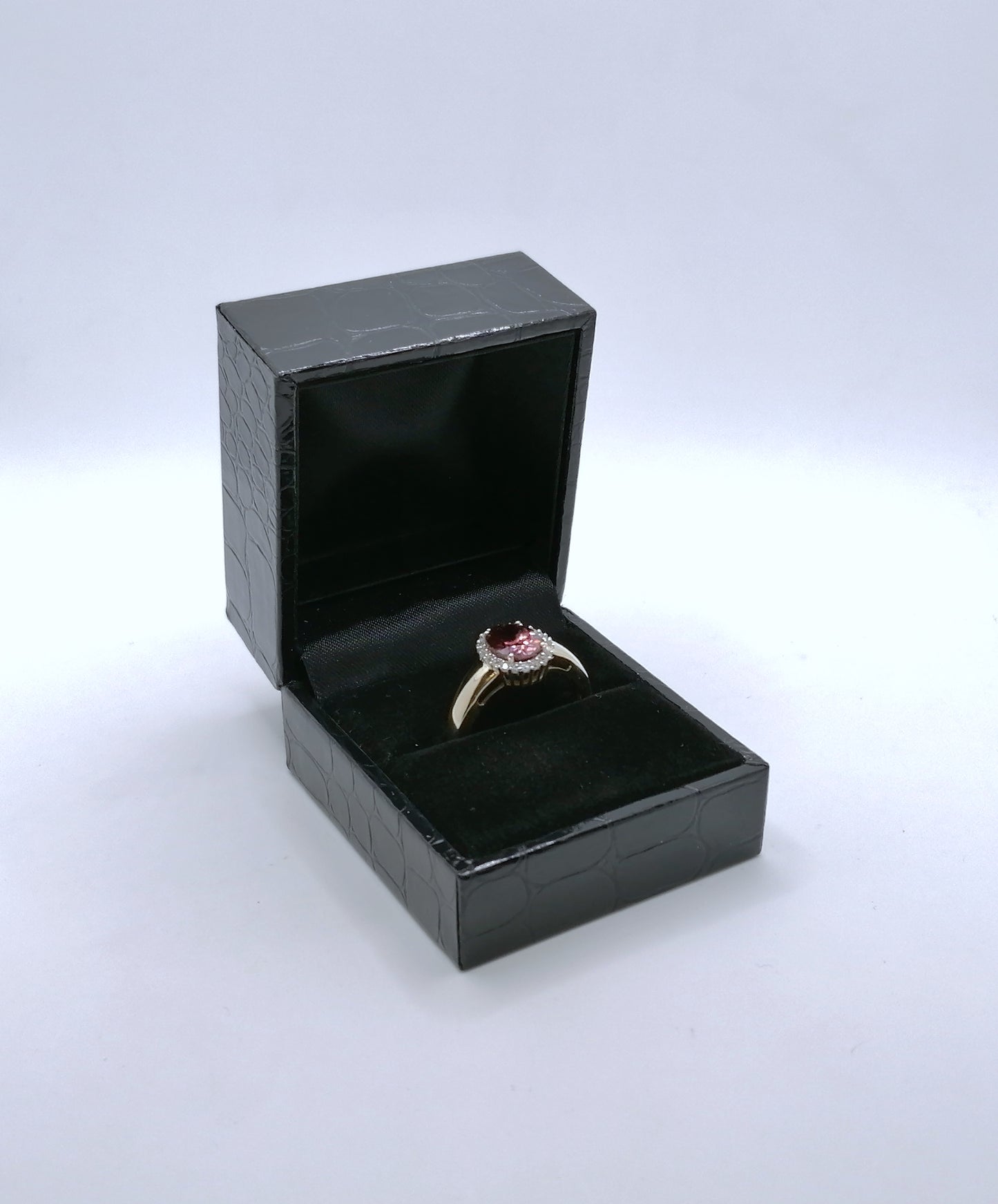 Ring Gold 585er mit Tourmalin Edelstein und Zirkonen Gr. 60