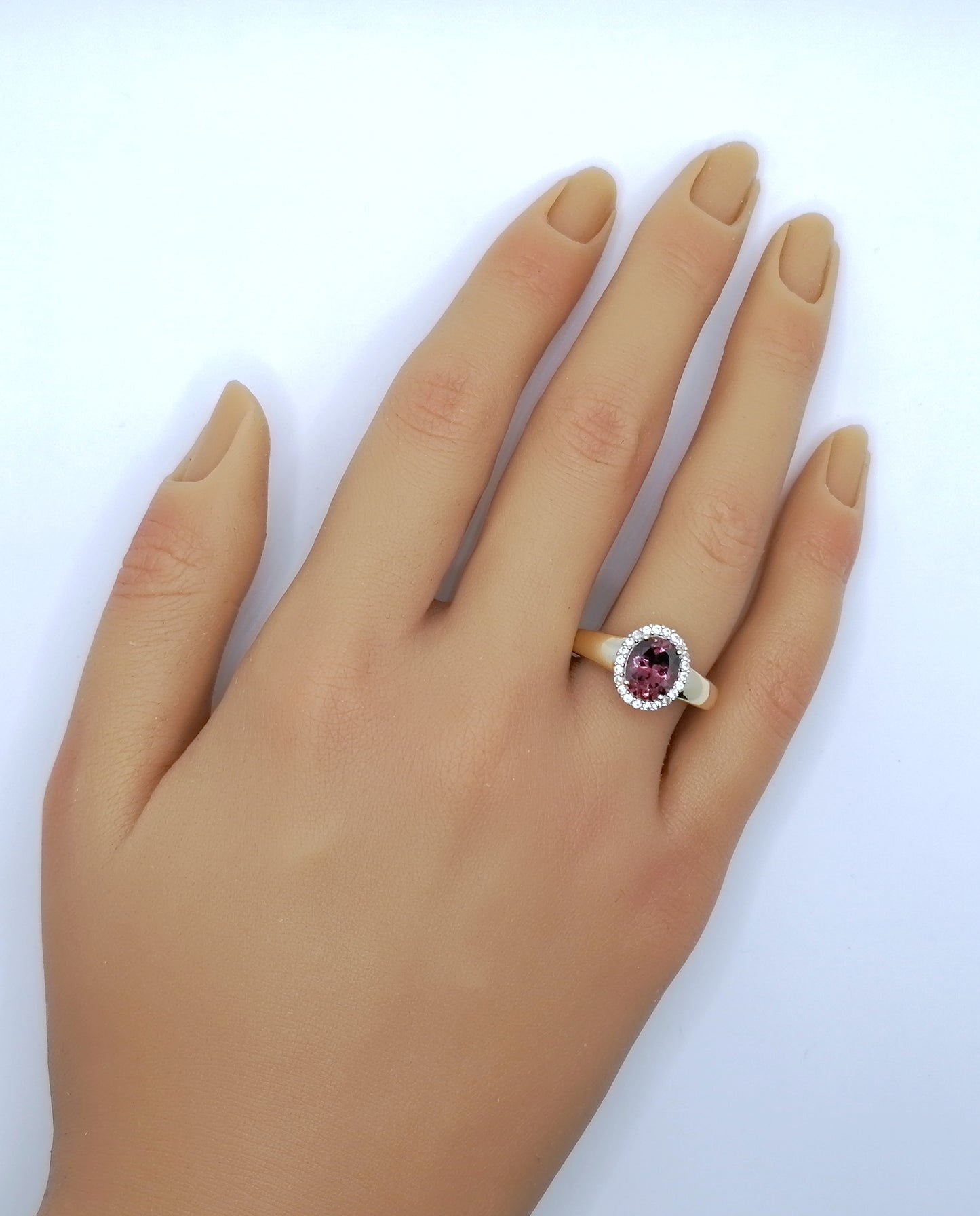 Ring Gold 585er mit Tourmalin Edelstein und Zirkonen Gr. 60