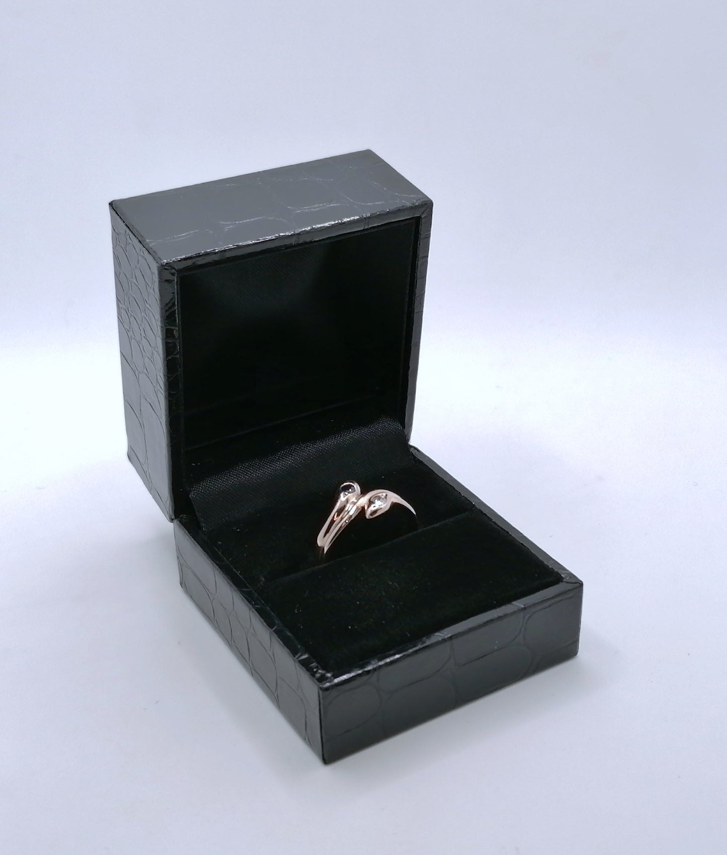 Ring Rotgold 585er Schlangenring mit Brillant und Saphir Gr. 53