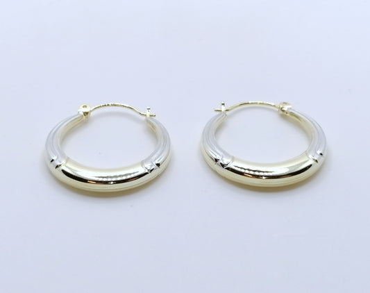 Bicolor Gelbgold Weißgold Creolen 585er Gold
