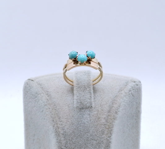 Ring Gold 585er mit Türkissteinen