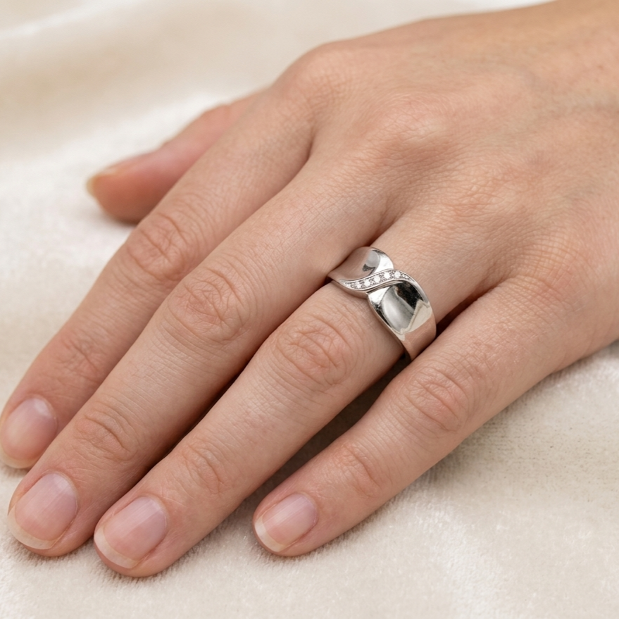 Ring Weißgold 750er mit Diamanten Gr. 56