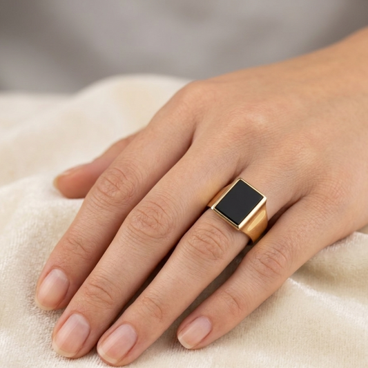 Vintage Gold 583er Onyx Siegelring
