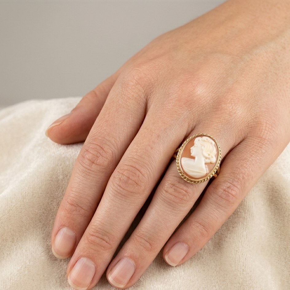 Vintage 1976 Gold Gemme Ring London