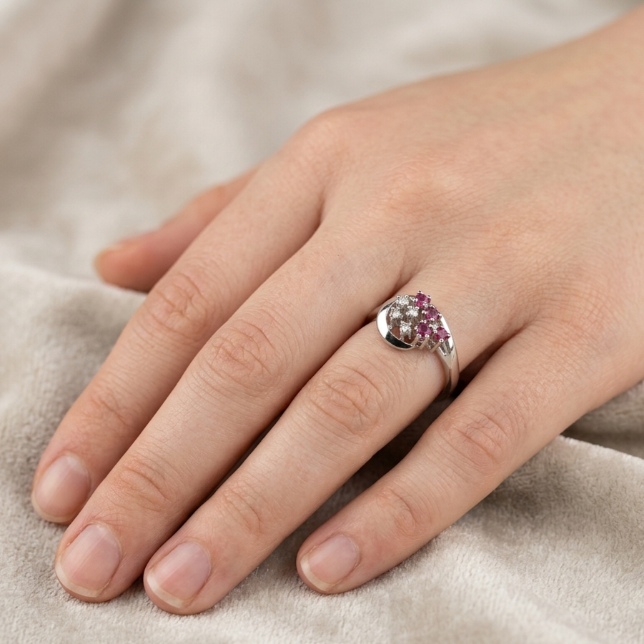 Ring Gold 585er mit Rubin und Brillanten
