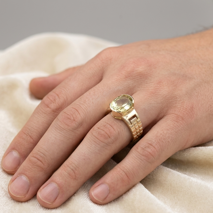 Ring Gold 375er mit Prasiolith Gr. 63