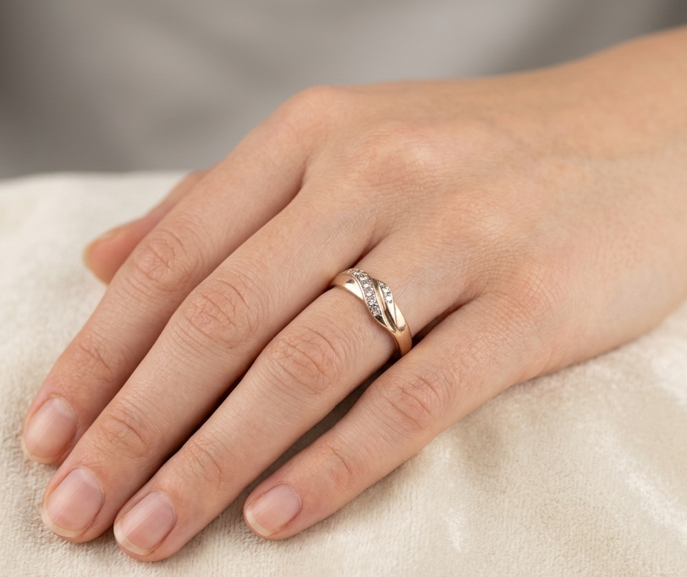 Ring Gold 585er Rotgold mit Zirkonia