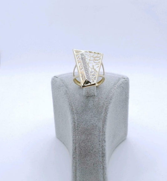 Ring Gold 585er prunkvoll mit Zirkonia Gr. 59