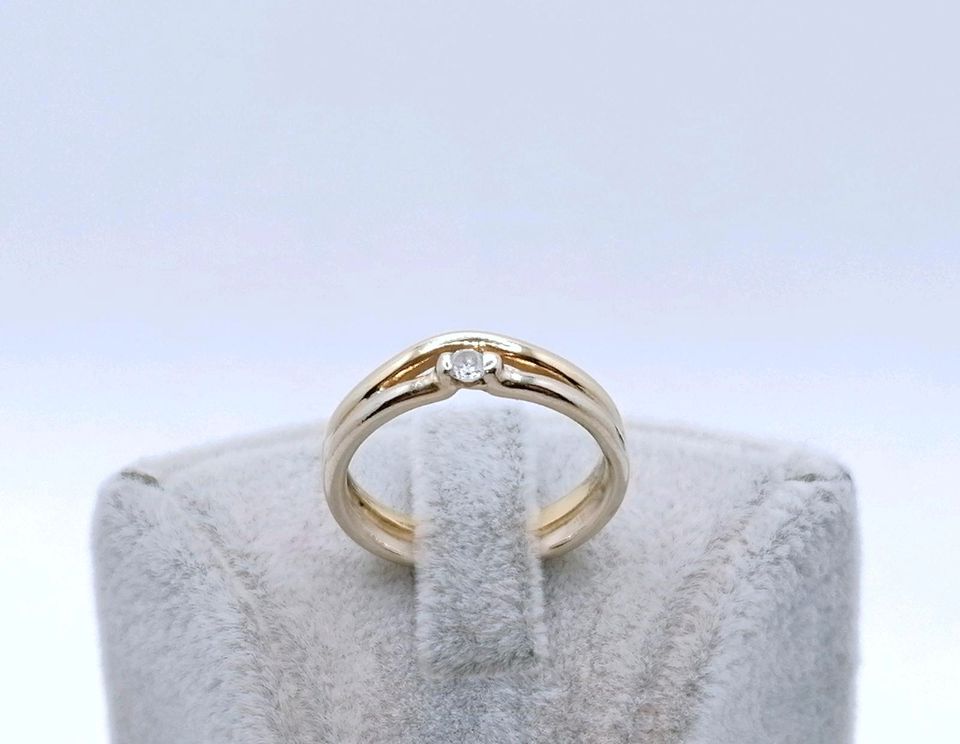 Ring Gold 585er Bicolor mit Zirkonia