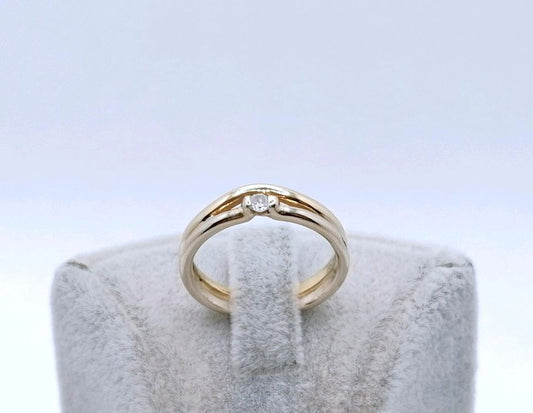Ring Gold 585er Bicolor mit Zirkonia