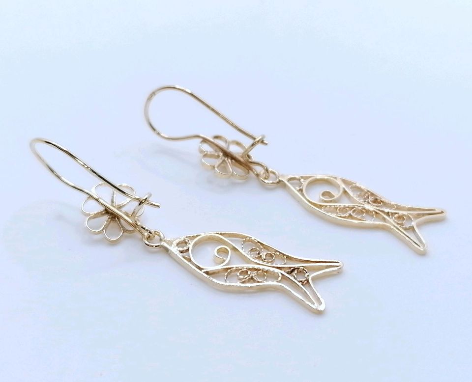 Ohrringe 585er Filigran Gelbgold