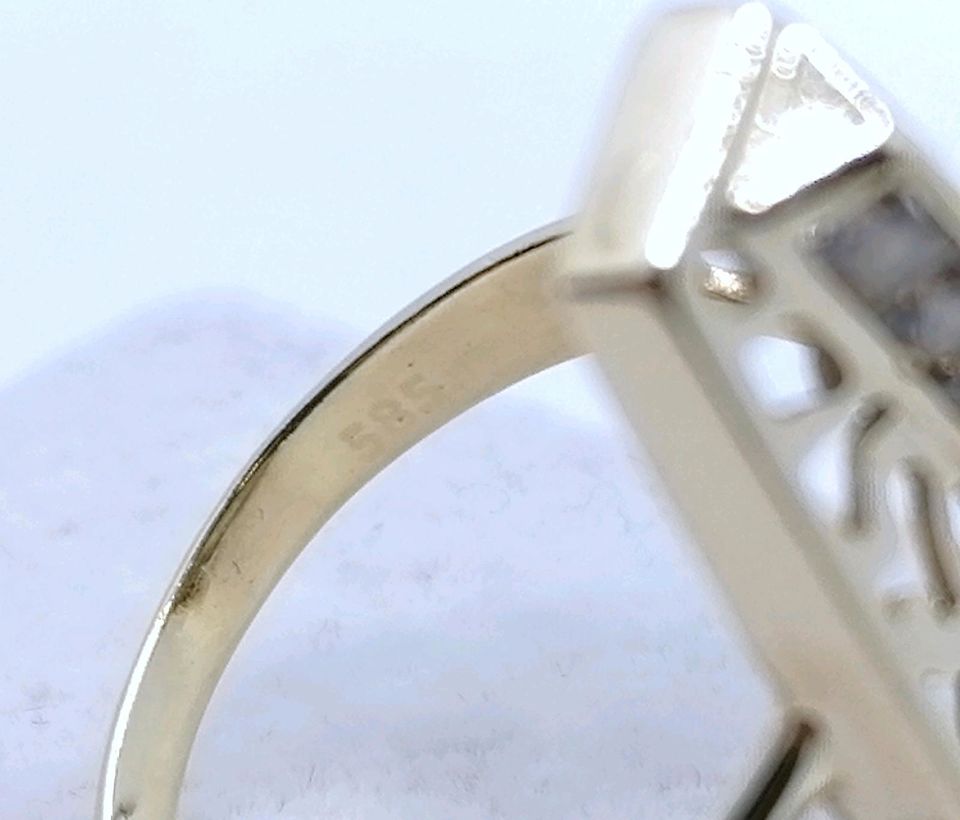 Ring Gold 585er prunkvoll mit Zirkonia Gr. 58