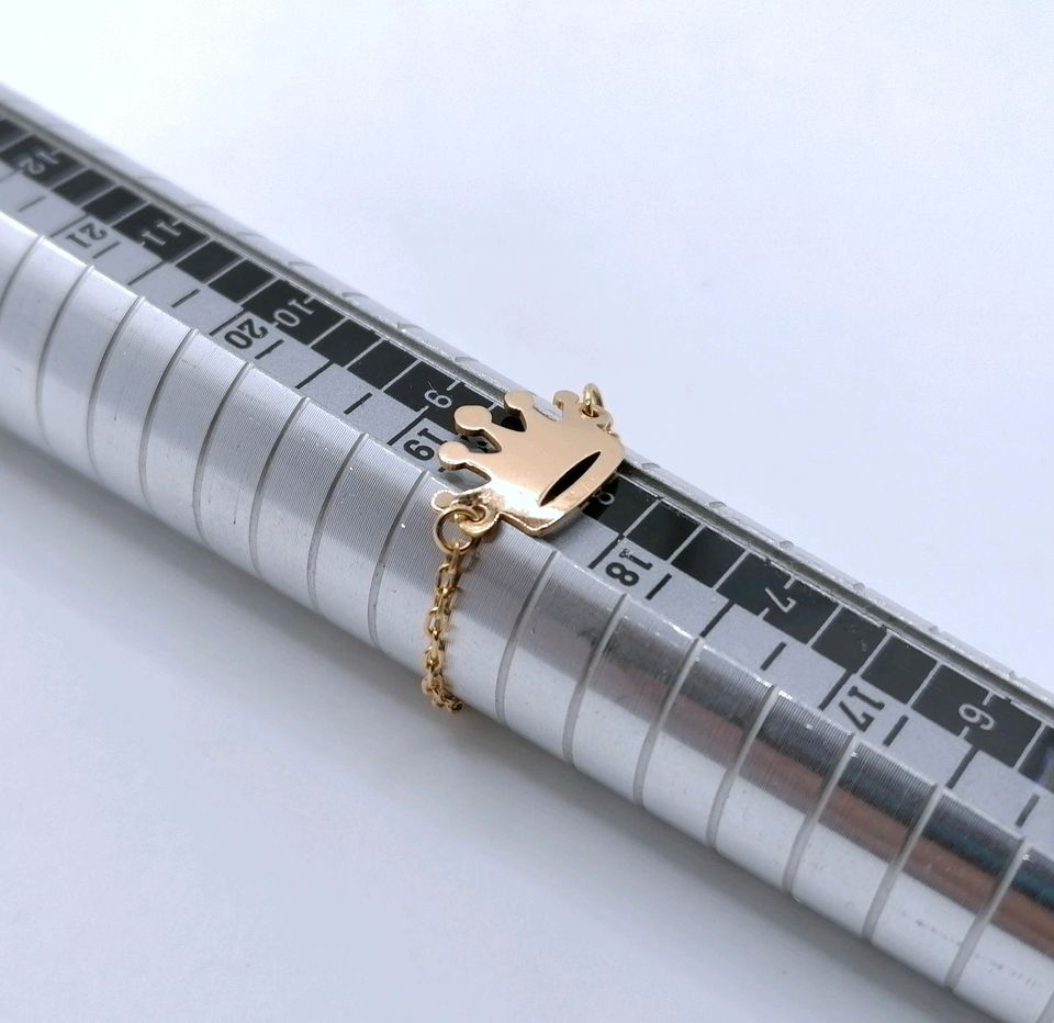 Ring Gold 900er Kettenring Krone
