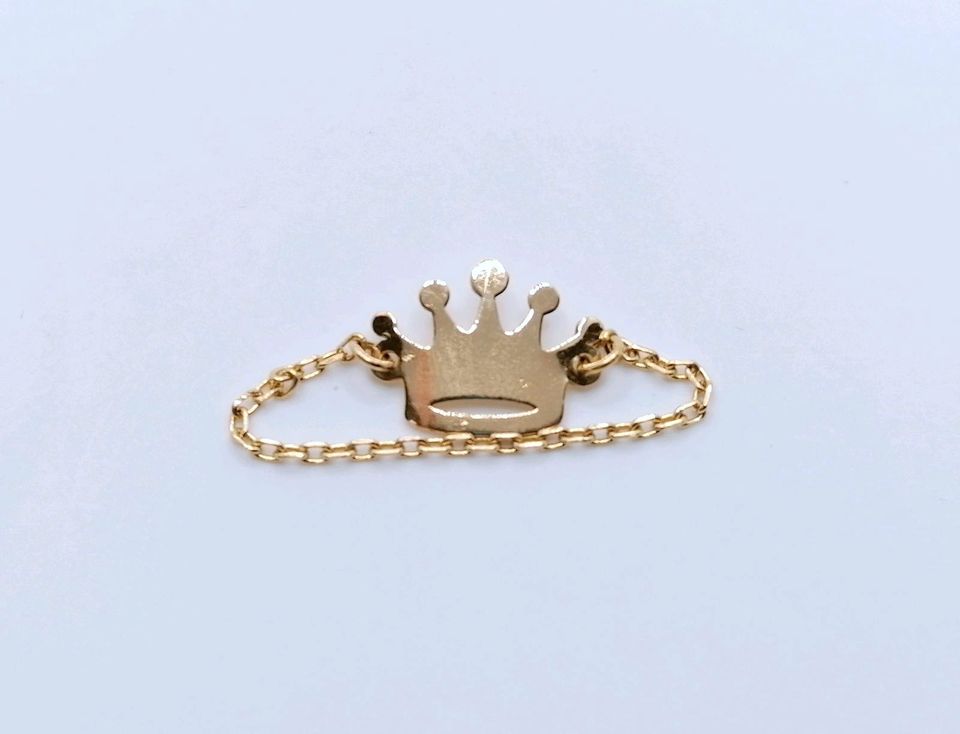 Ring Gold 900er Kettenring Krone