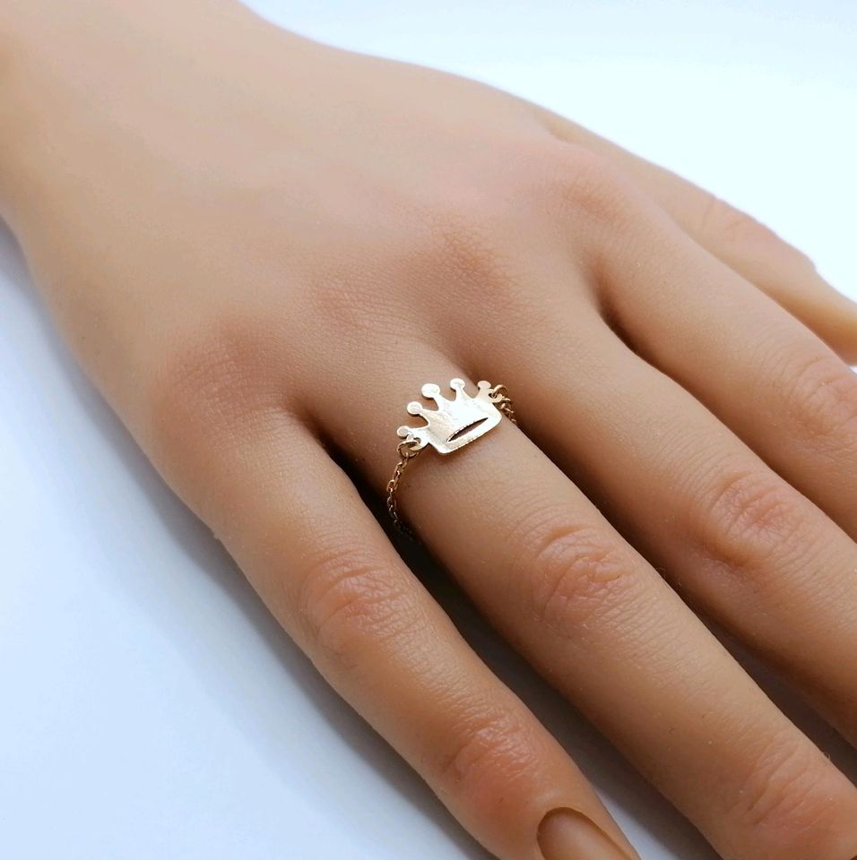 Ring Gold 900er Kettenring Krone