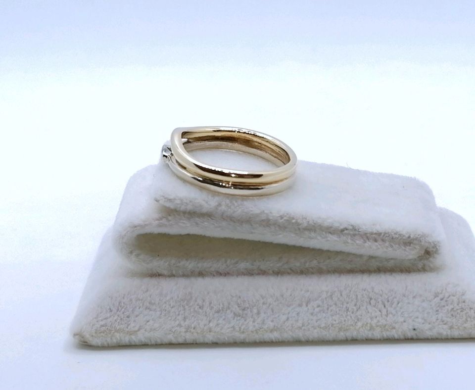 Ring Gold 585er Bicolor mit Zirkonia