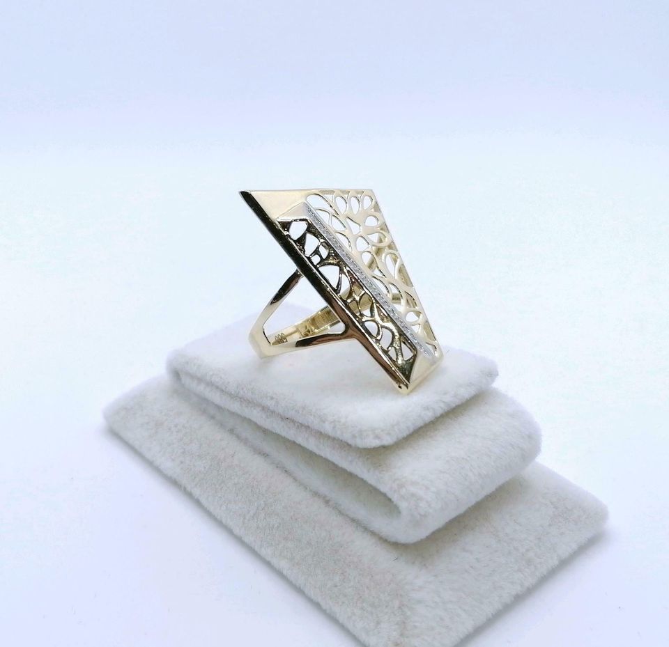 Ring Gold 585er prunkvoll mit Zirkonia Gr. 59