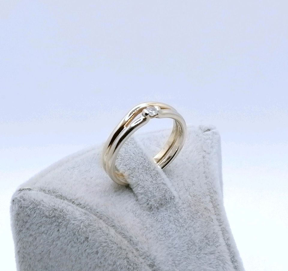 Ring Gold 585er Bicolor mit Zirkonia