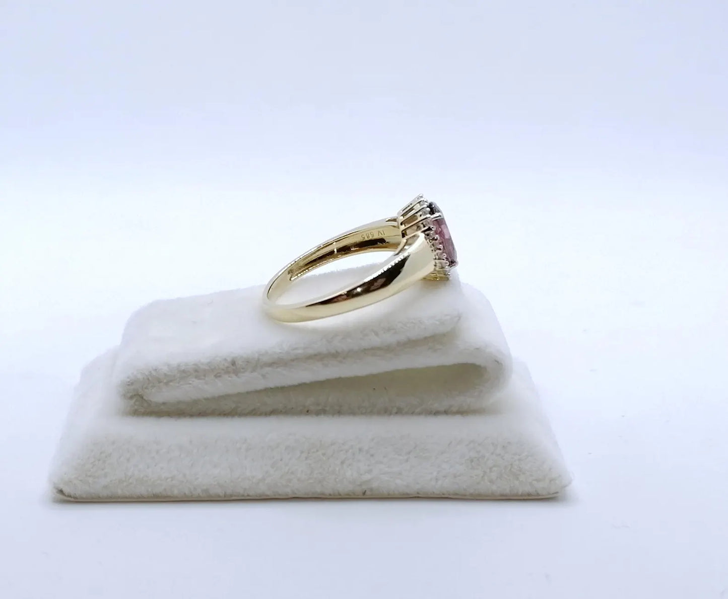 Ring Gold 585er mit Tourmalin Edelstein und Zirkonen Gr. 60