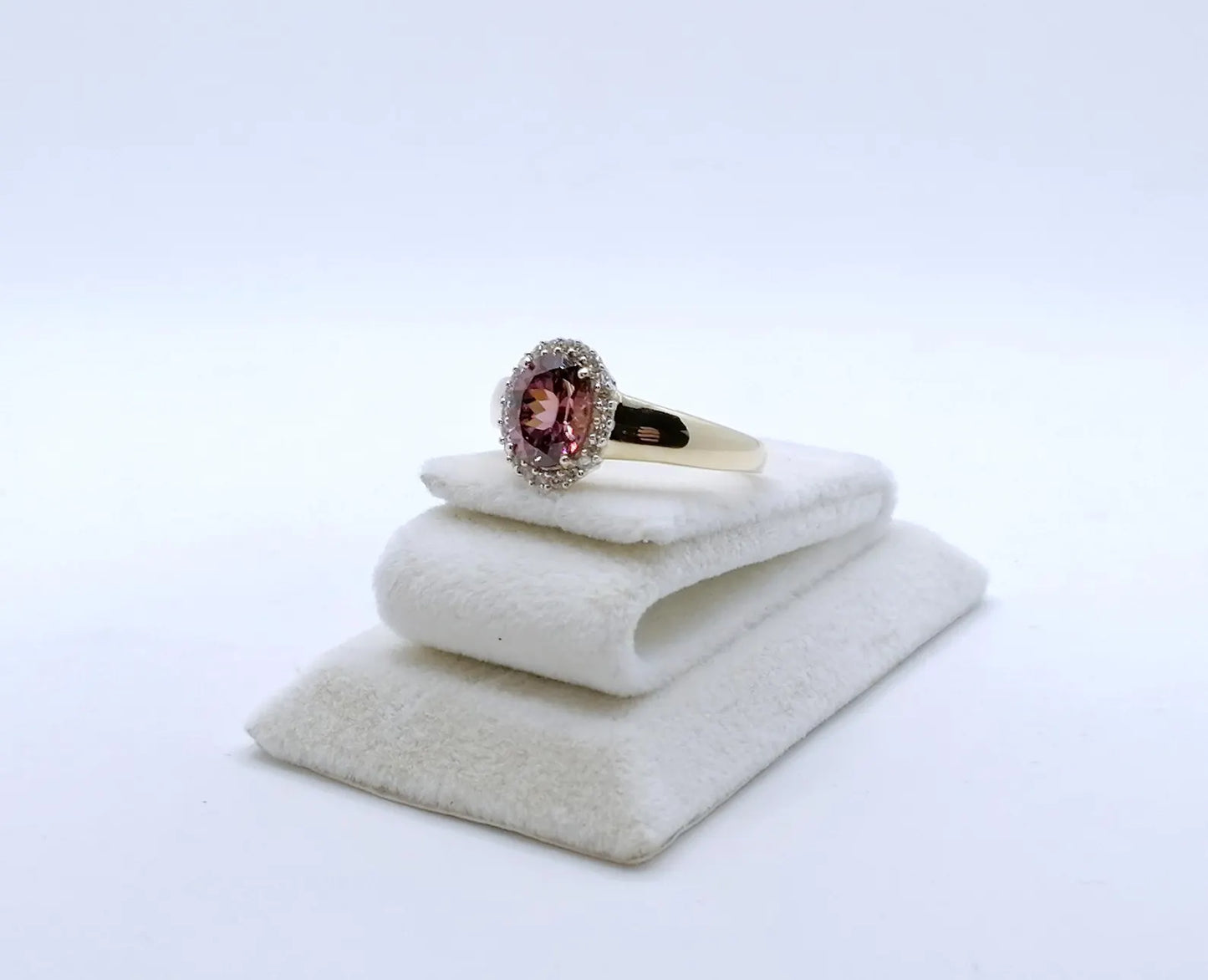 Ring Gold 585er mit Tourmalin Edelstein und Zirkonen Gr. 60