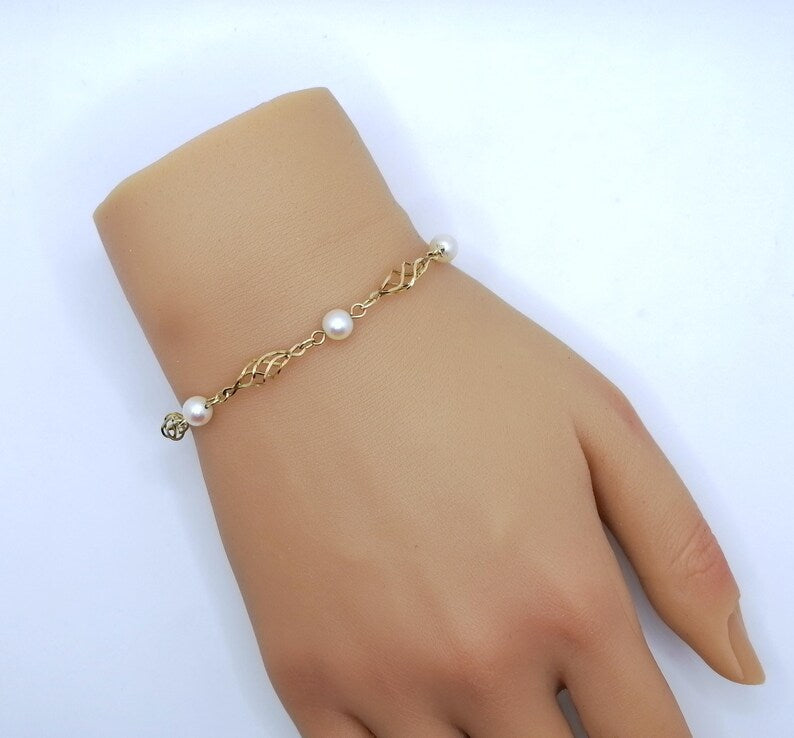 Armband Gold 333er mit Perlen