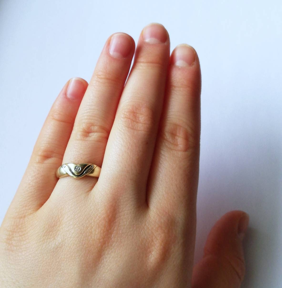 Vintage Ring Gold 585er mit Diamantsplitter