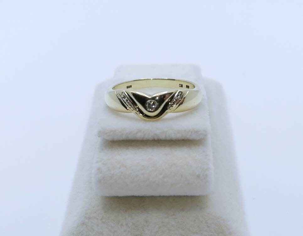 Vintage Ring Gold 585er mit Diamantsplitter
