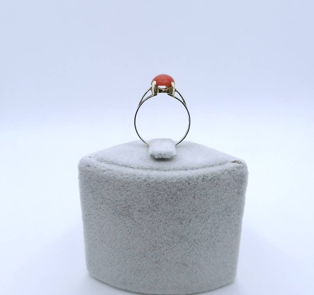 Ring Gold 585er mit Koralle Gr. 57