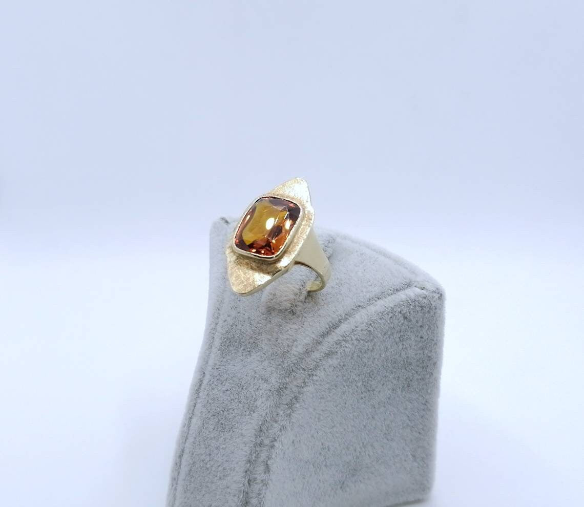 Ring Gold 585er Saphir Edelstein Damenring Vintage