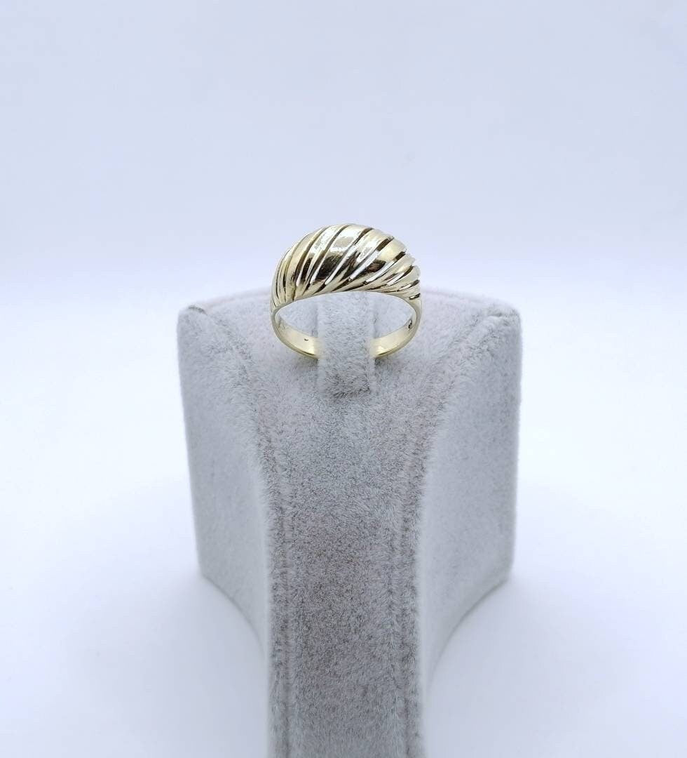 Vintage Kuppel / Croissant Ring 585er Gold