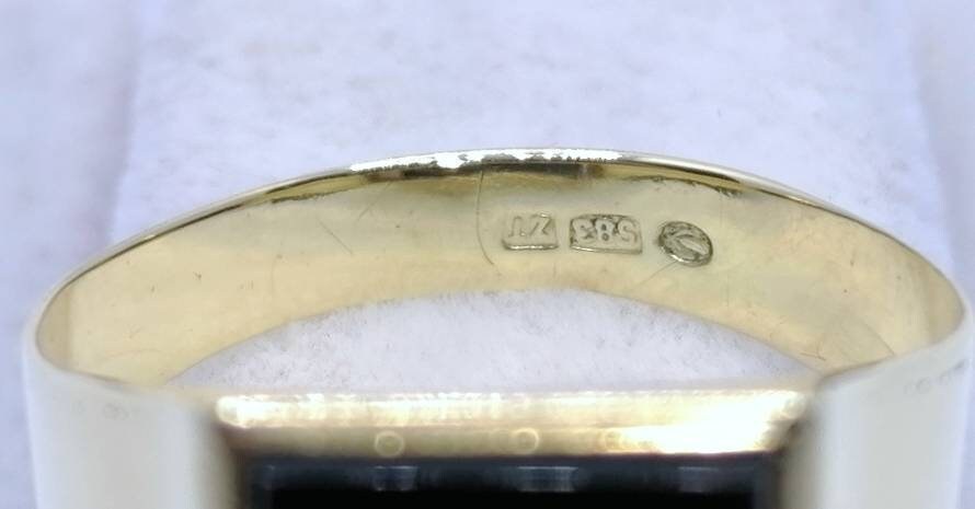 Vintage Gold 583er Onyx Siegelring