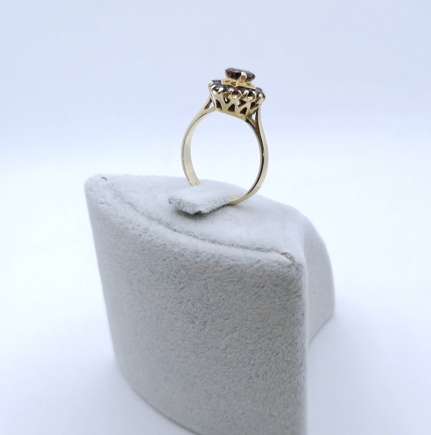 Vintage Granatstein Goldring 585er