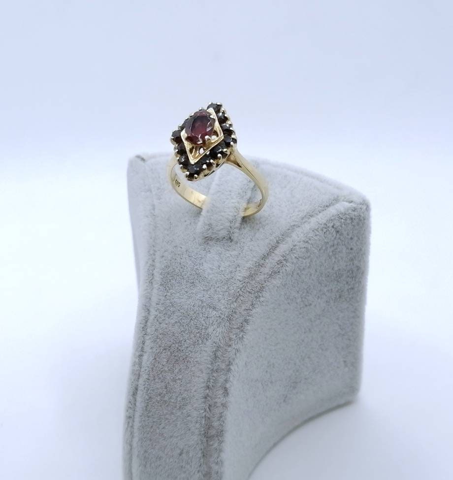 Vintage Granatstein Goldring 585er