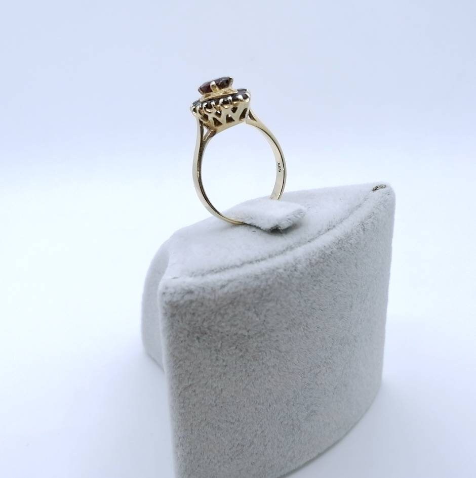 Vintage Granatstein Goldring 585er