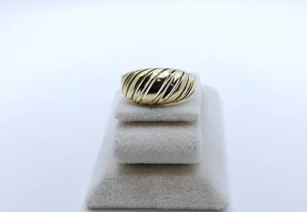 Vintage Kuppel / Croissant Ring 585er Gold