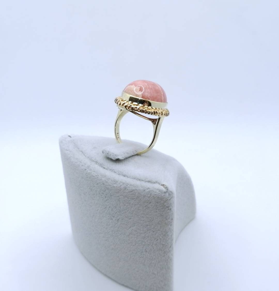Rhodochrosit Goldring 585er Vintage Damenring
